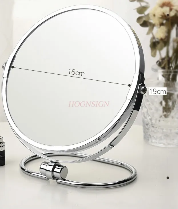 Mirror Makeup Mirror Desktop Dressing Mirror Portable Folding Double sided Magnifying Handle Mirror Small Mirror