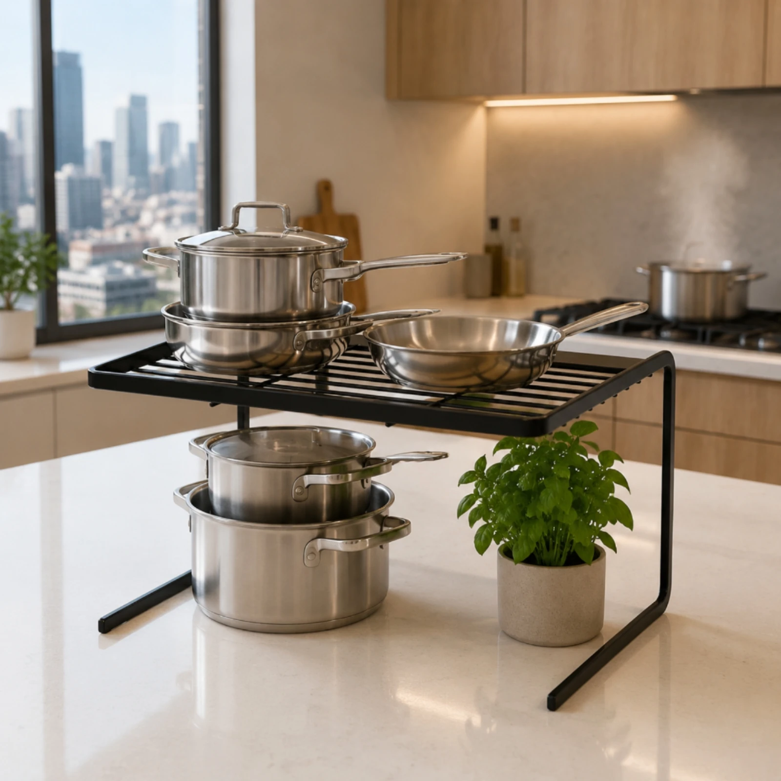 u-shaped-shelf-single-tier-countertop-storage-rack-adjustable-counter-shelf-easy-to-clean-stable-feet