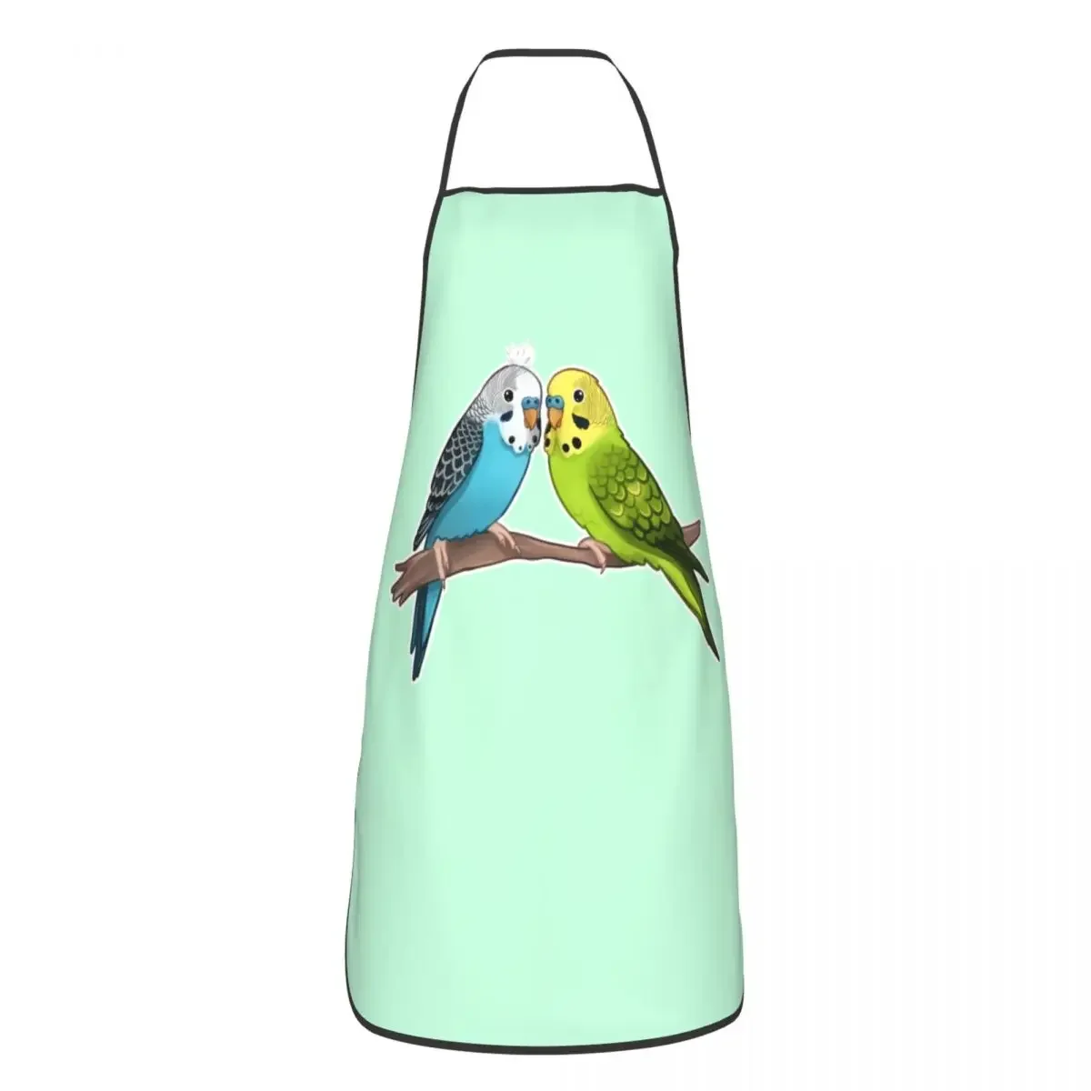 Funny Cute Budgie Birds Bib Aprons Women Men Unisex Kitchen Chef Parrot Bird Tablier Cuisine for Cooking Baking Painting