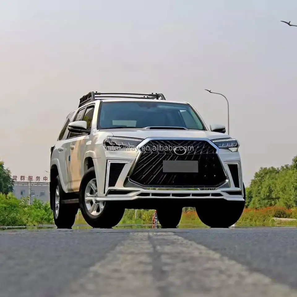 Modification Bodykit for 4 Runner 2010-2021 Upgrade to Lexus Grille Assemble Bumper Grille 4 Eyes Headlights Hood Spoiler Bumper