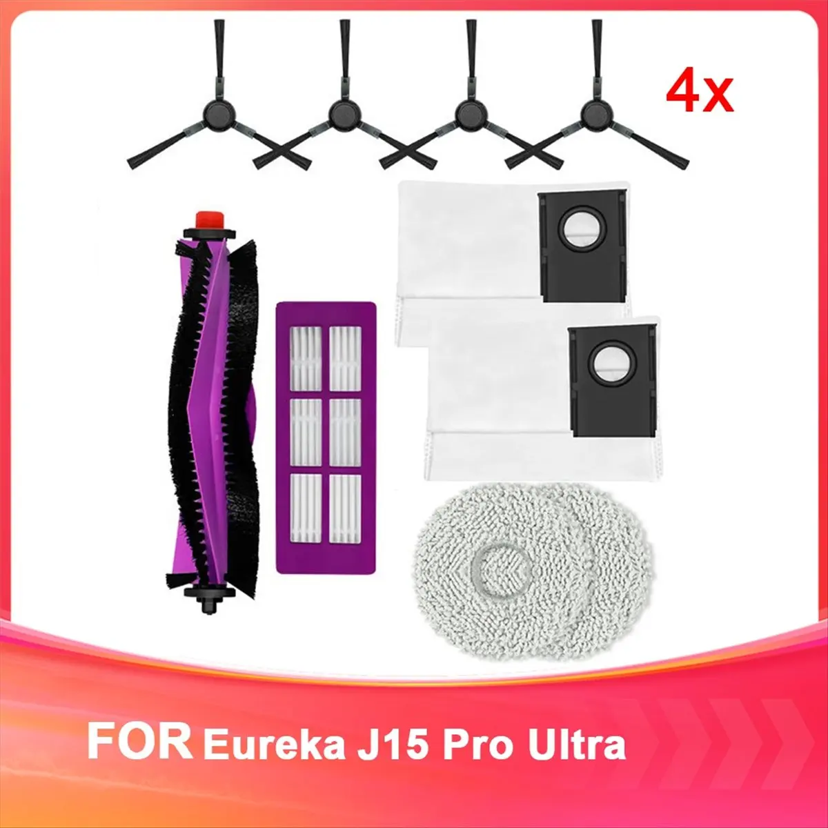 B26B!BG Para Aspirador de Pó Robô Eureka J15 Pro Ultra, Kit de Substituição para Consumíveis de Aspirador de Pó