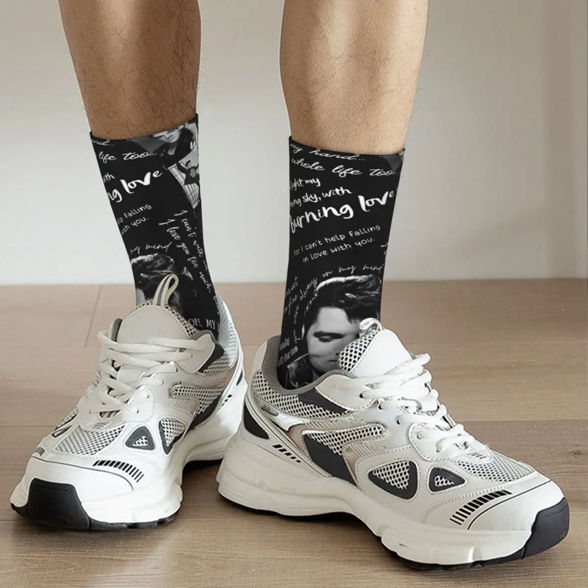 Casual E-Elvis P-Presleys Legends Basketball Socks Polyester Middle Tube Socks for Women Men