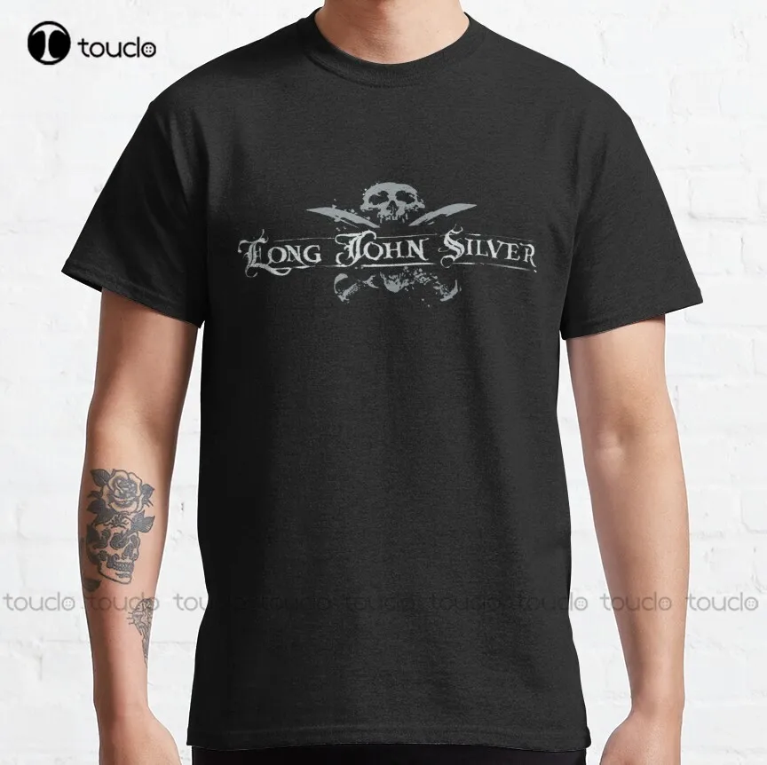 Long John Silver Classic T-Shirt Black Sails Workout Shirts For Men Women Shirts Digital Printing Breathable Cotton Hip Hop Tee