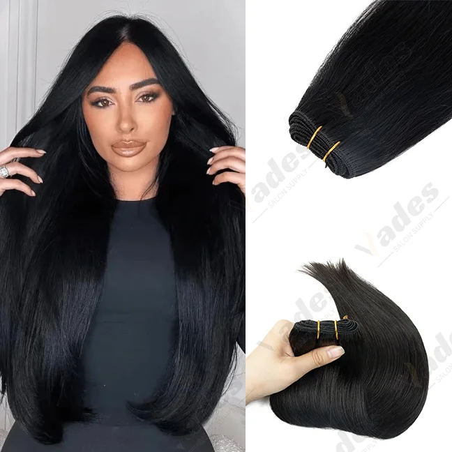 

Sew In Hair Extensions Real Human Hair 12-22 Inch Weft Extensions Real Remy Hair Double Weft Natural Straight Hair Bundles