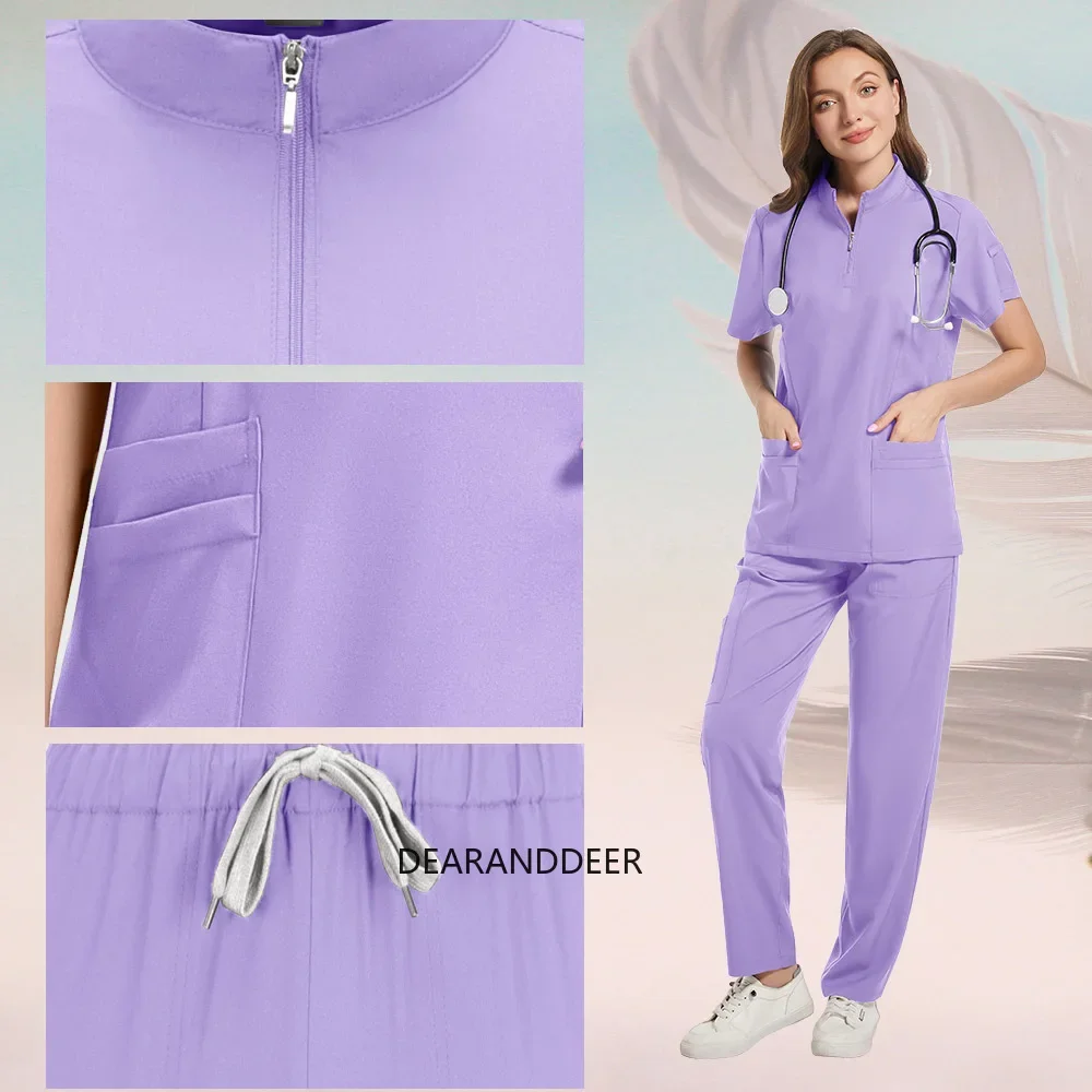 

Unisex Medical Uniforms Men Women Nursing Clothes Beauty Costume Nurse Scrubs Sets Doctor Dentist Workwear Clinical Tops Pants