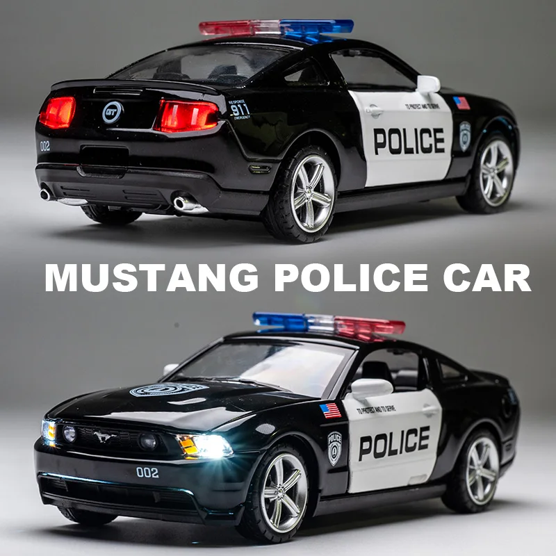 1:32 Alloy Car 2006 Ford Shelby Mustang GT350 Policecar Modle 911 Alloy Toy Car Models Diecast Metal Vehicle Model Cars Toys For