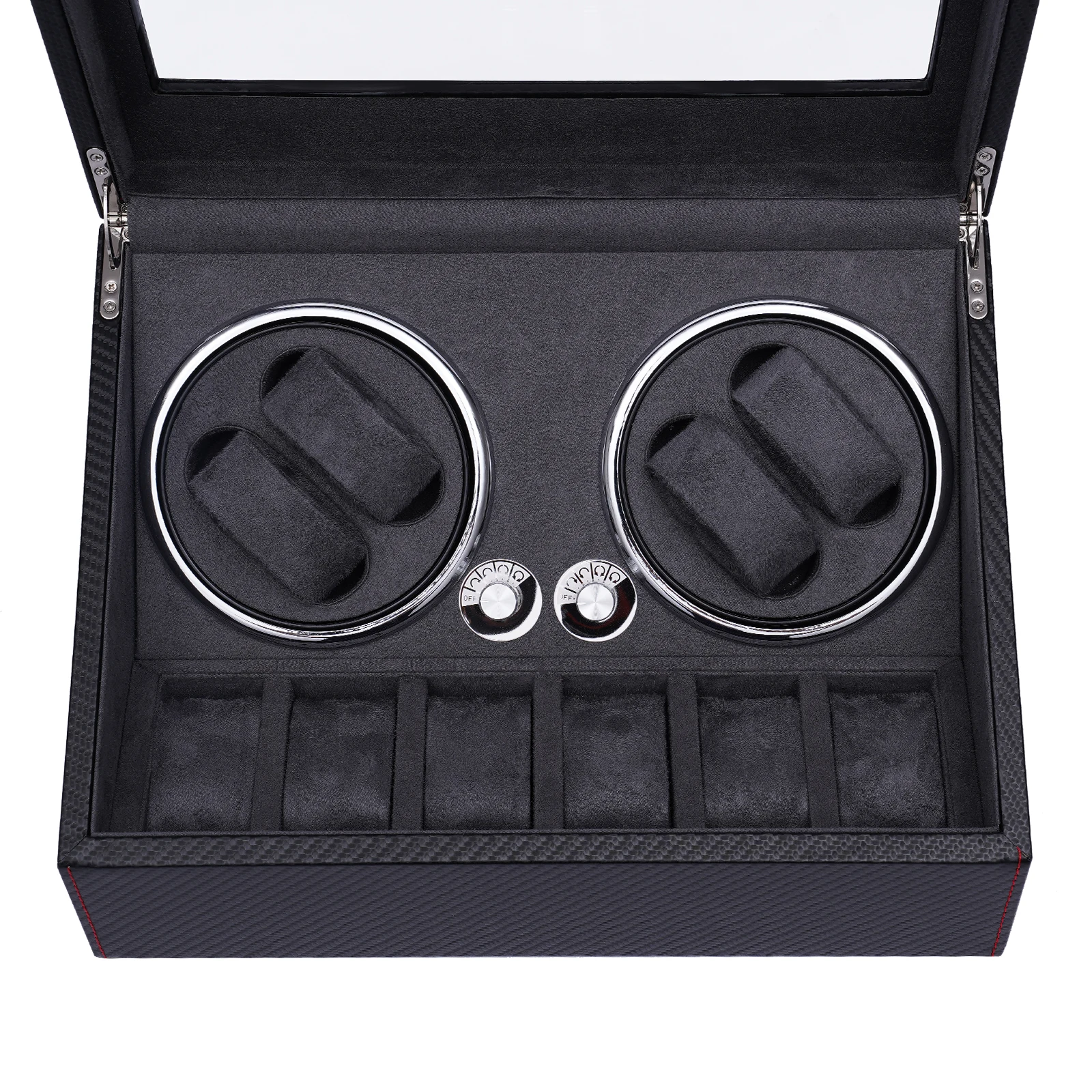 Automatic Rotation Leather Wood Watch Winder Storage Display Case Box Black