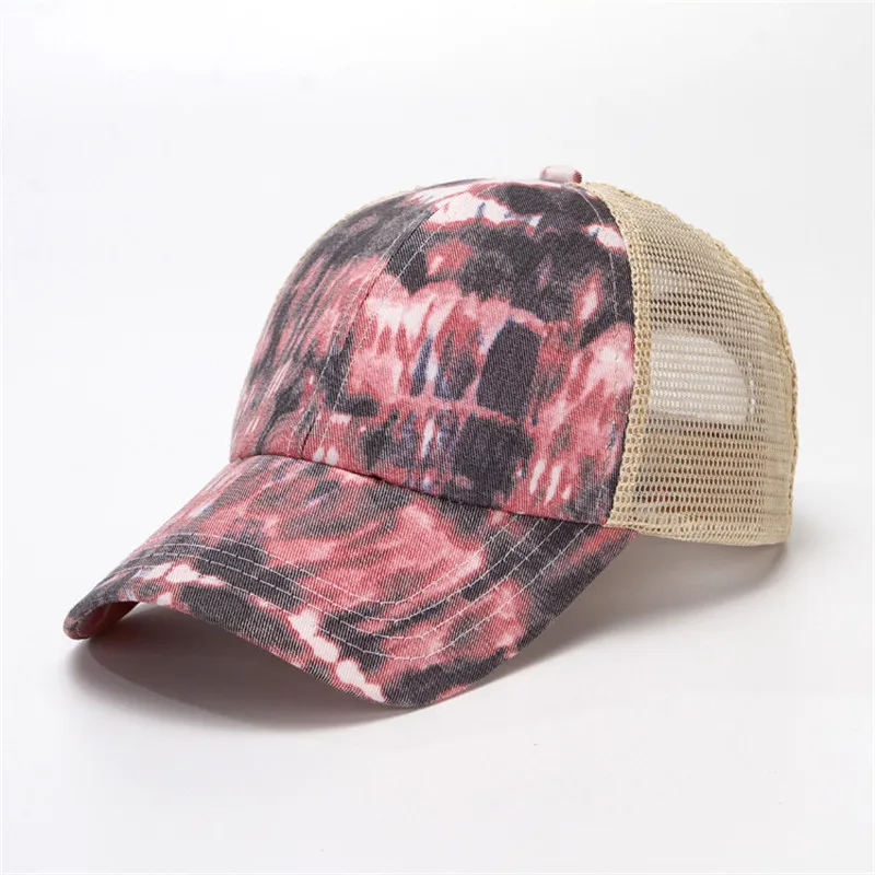 Summer tie dye printed baseball caps for men Breathable designer fitted sublimation Trucker cap for women casual cotton gorros