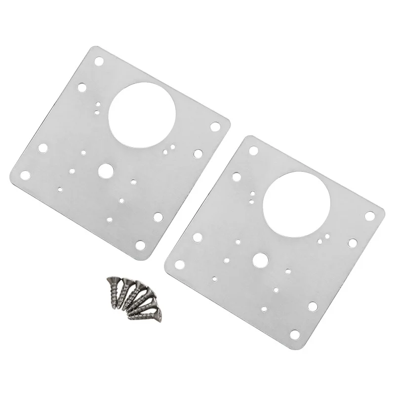 Hinge Repair Plate Brushed Stainless Steel Cabinet Hinge Fixing Plate Bracket Kit with Mounting Screws Door Hardware