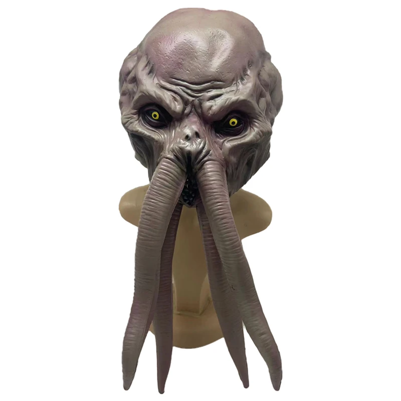 Mind Flayer Illithid Latex Headgear Game Baldur\'s Gate Cosplay Hat Octopus Head Cover Halloween Carnival Party Terror Mask