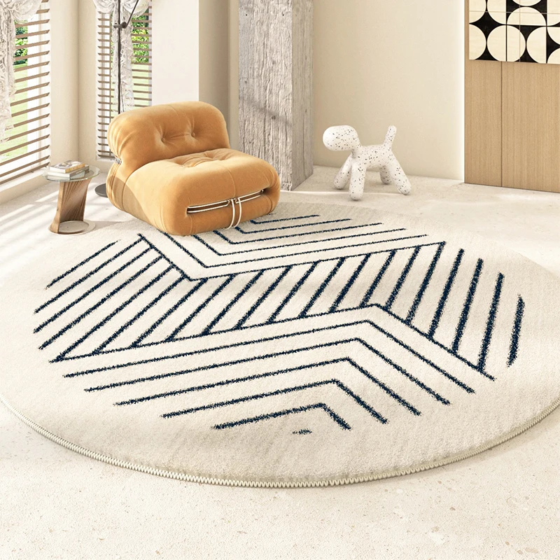 Tapis minimaliste moderne pour chambre à coucher, grande surface, salon, décoration, tapis rond, épaissi, polymères non ald, maison, peluche, salon,