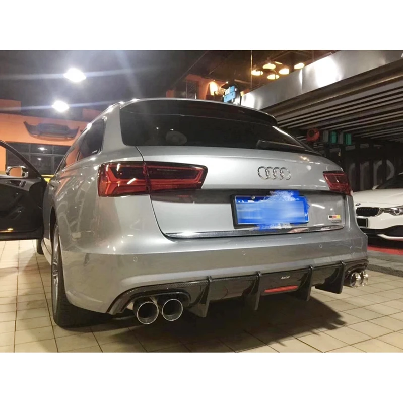 A6 C7 S6 carbon fiber rear bumper diffuser rear lip for Audi A6 Avant A6 allroad body kit 2012-2016