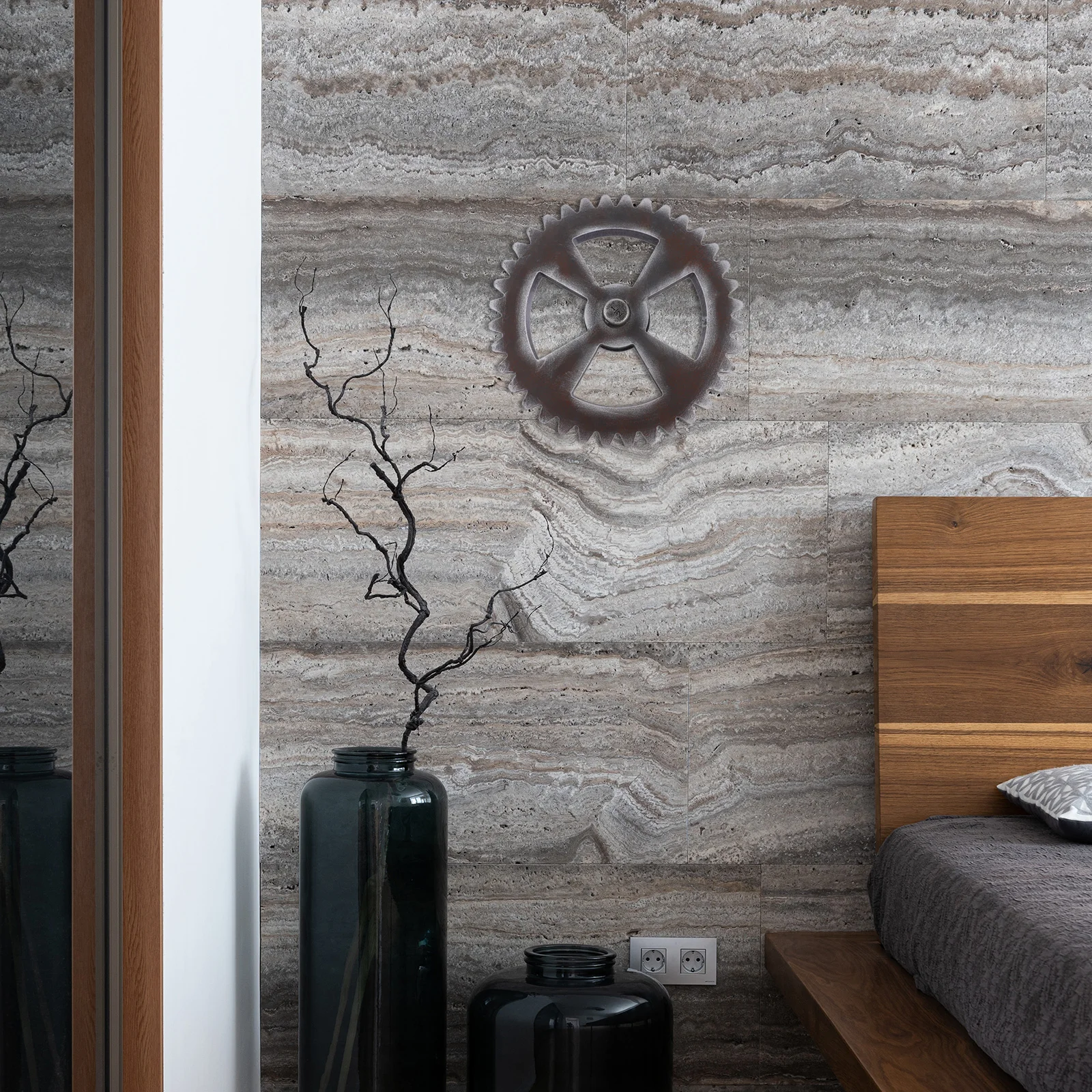 

1Pcs Vintage Round Gear Wall Hanging Premium Material Home Decor Unique Gift for Friends Photography Prop Wood Gear Decor