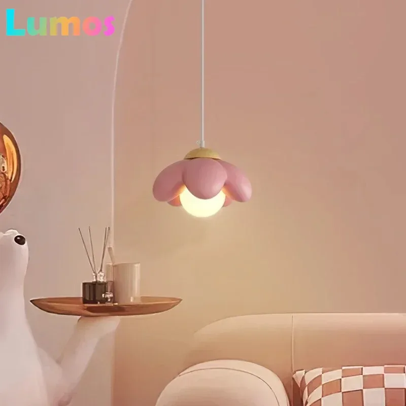 

Children's Night Light Cartoon Decoration Led Wall Lamp Modern Cream Color Cute Pink Flower Wall Sconce for Bedroom Decorations
