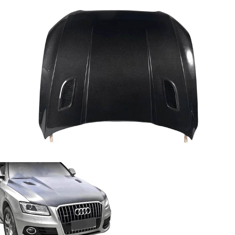 

Передняя крышка двигателя из углеродного волокна для Audi Q5 2009 2010 2011 2012 2013 2014 2015 2016, внешние детали капота двигателя автомобиля