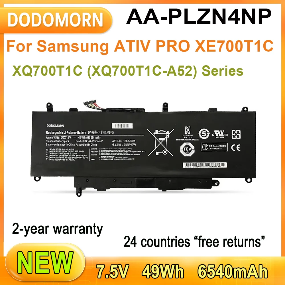 

New AA-PLZN4NP Laptop Battery For Samsung ATIV PRO XE700T1C XQ700T1C (XQ700T1C-A52) Serie 1588-3366 49Wh 6540mAh 2-year warranty