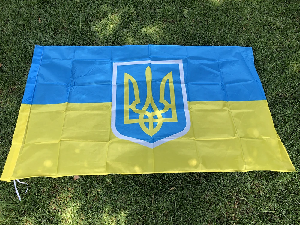 Drapeau du ciel de l\'Ukraine, bannière de la 21e présidence, décoration de la maison, 150 polyester, drapeau de l\'Ukraine suspendu, 90 x 100% cm