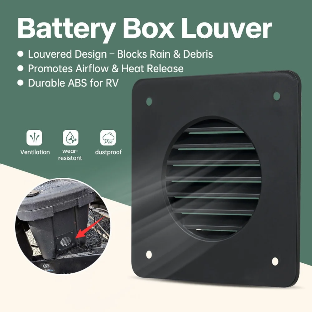 ABS Vent Cover Designed for RV For Battery Enclosures to Facilitate For Heat Removal Without Allowing Water Entry