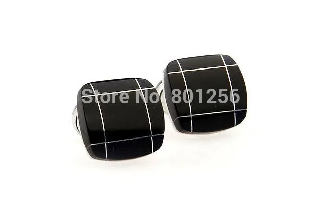   Stone Cufflinks Black Color Square Stone Design Hotsale Copper Material Cufflinks whoelsale&retail