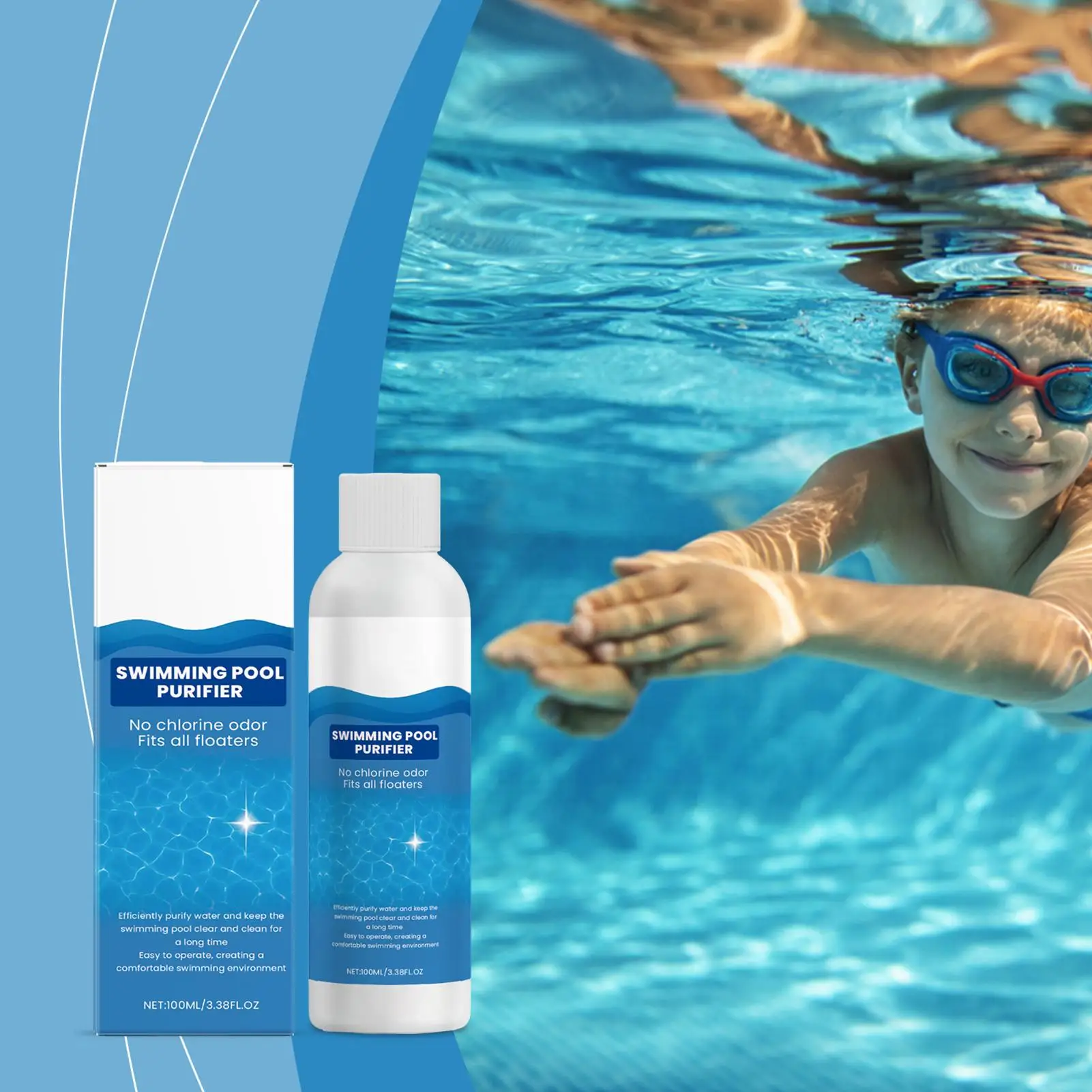 Picture 6: Clarifier for Swimming Pool Odor Removal Liquid 100ml Pool Water Clarifier Liquid for Over Ground Hot Tub Party Summer Winter