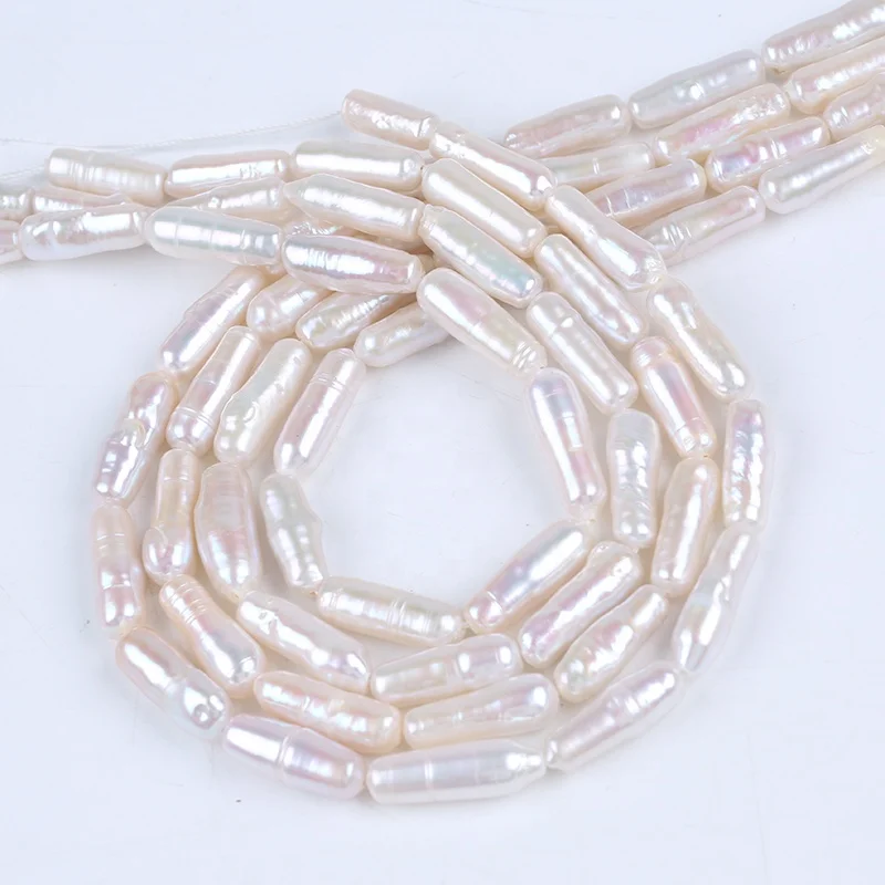 Imagem -05 - Barroco Freshpearl Strand Bastão Branco Forma Irregular do Cilindro Atacado 58 mm Natural