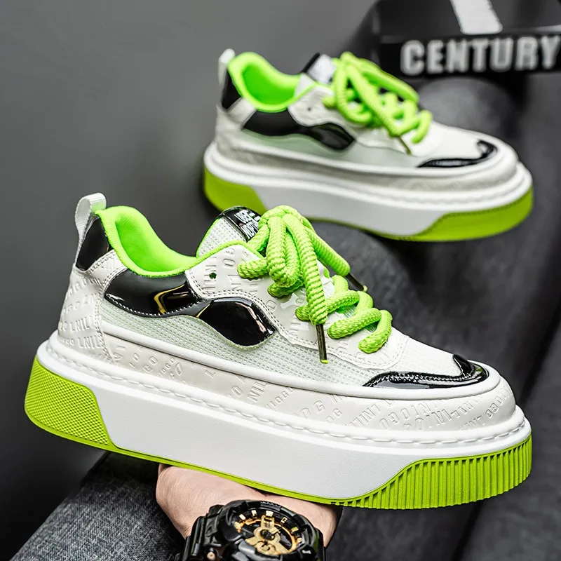 Popular Mans Breathable Sport Shoes Designer Student Leather Casual Shoes Spring Outdoor Damping Wear-resistant Running Sneakers