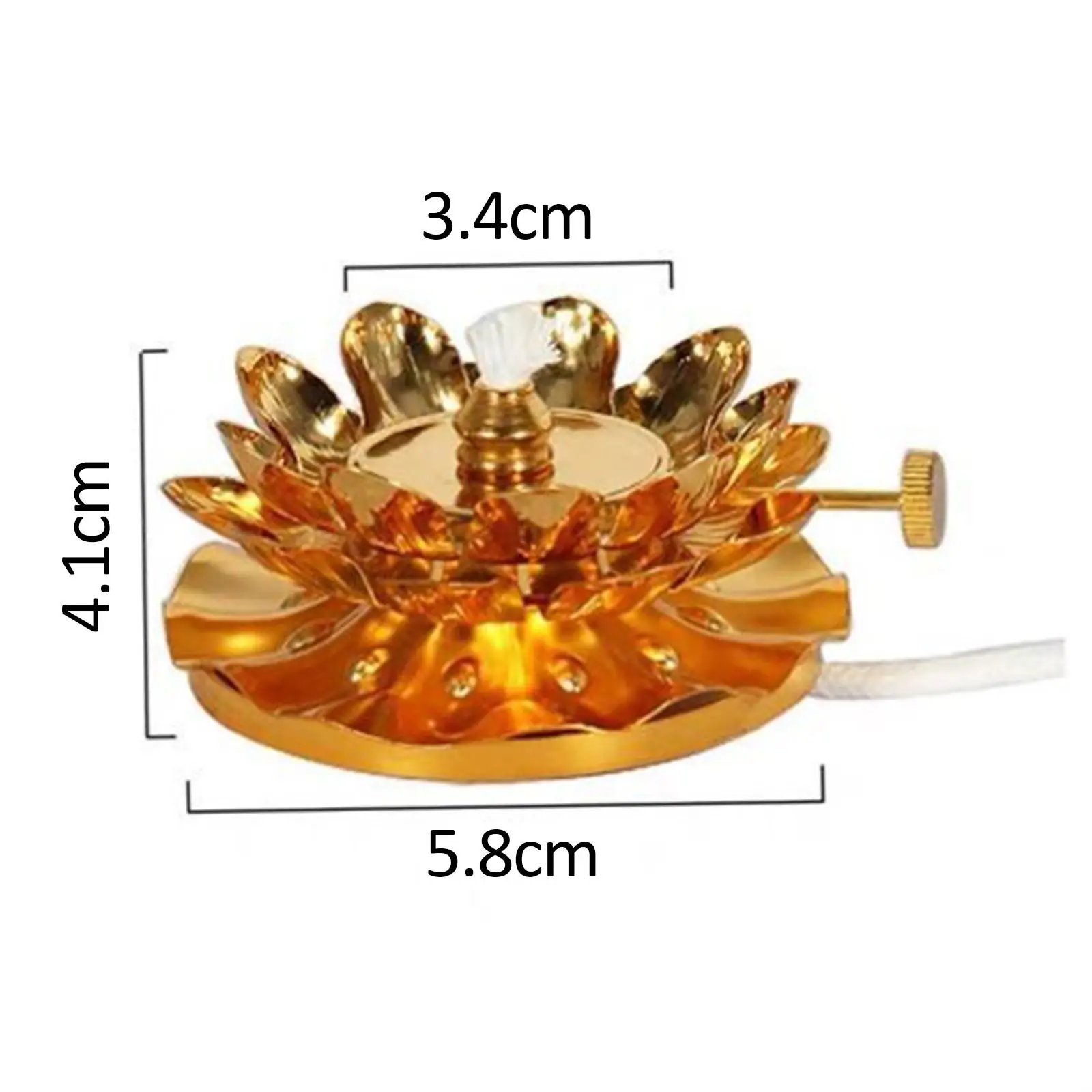 Decorative Alloy Lotus Wick Holder for Ghee Oil Lamp Vintage Candle Centerpiece Buddhist Supplies for Home Shrine