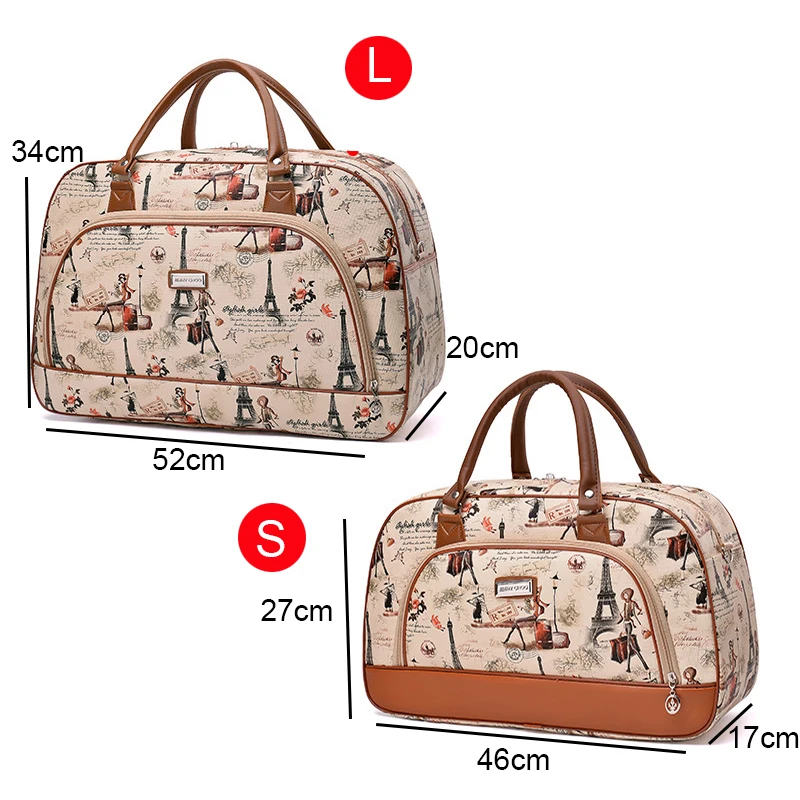 Women Travel Bags 2024 Fashion PU Leather Large Capacity Waterproof Print Luggage Duffle Bag Men Casual Travelling Weekend Bags