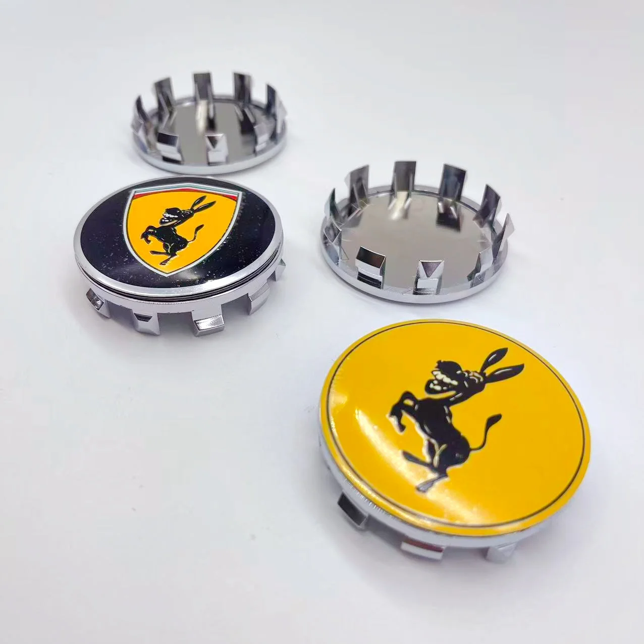 4Pcs 56mm High Quality Funny Spoof Prank Donkey logo Wheel Center Cap For 56mm Donkey logo Badge Styling Decoration Accessories