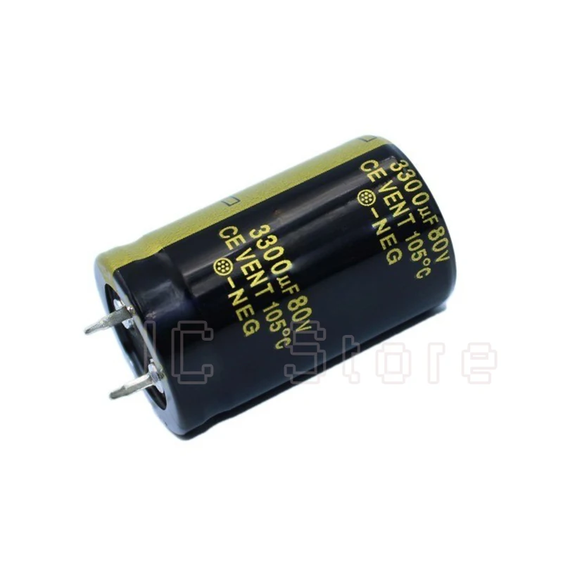 10PCS 80V 3300uf Capacitor Audio Hifi Amplifier 25x40mm 80V3300uf Aluminum Electrolytic Capacitor Low ESR High Frequency 25*40