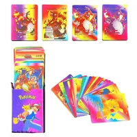 55PCS Pokemon Colorful Gold Foil Card Charizard Pikachu Arceus Diamond Rainbow English French German Spanish VSTAR GX VMAX Cards