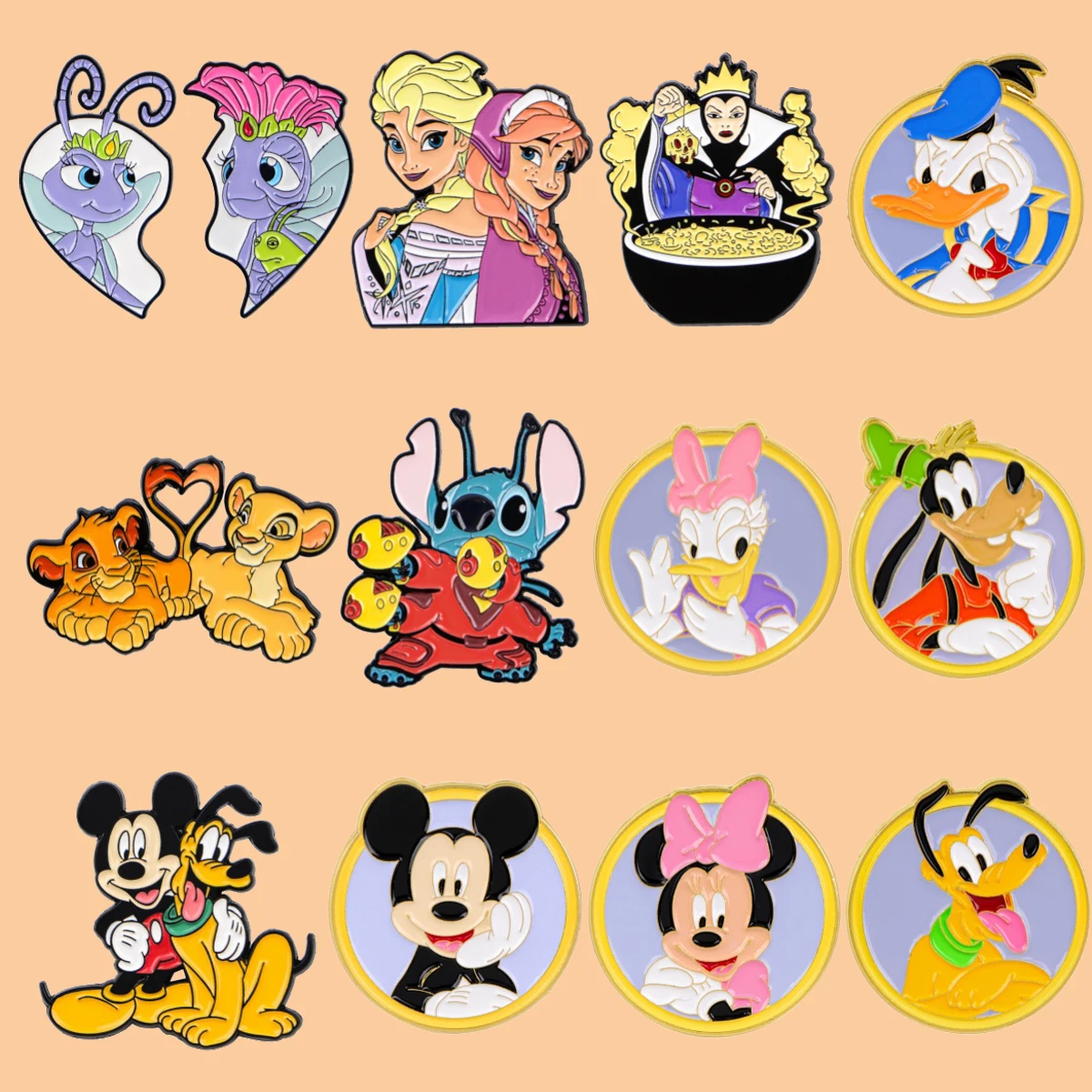 

Cartoon Lion Enamel Pin Happy Duck Brooches Badge on Backpack Lapel Pin Clothing Fashion Accessories Friends Gifts