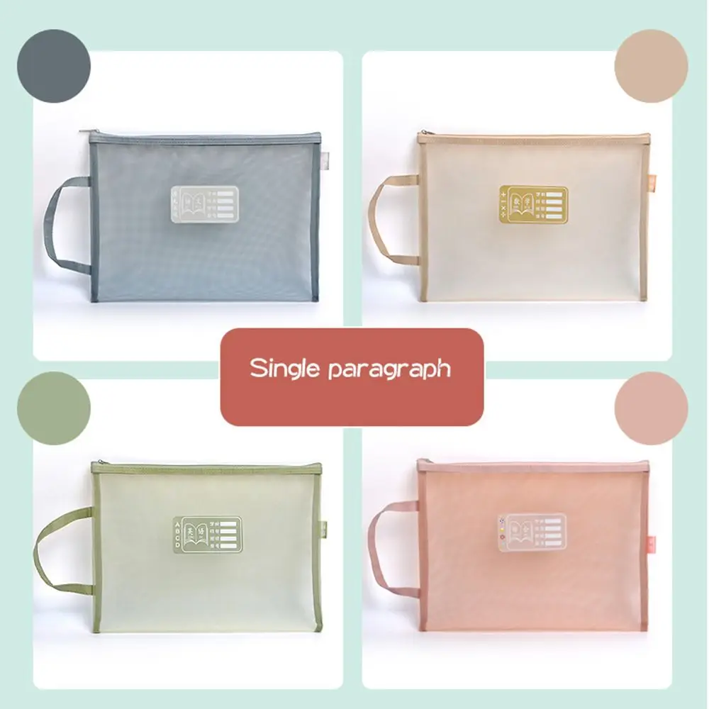 Office Supplies Stationery Organizer Pouch Protective Paper Zipper File Pocket Document Bag A4 File Folder Bag Storage Handbag