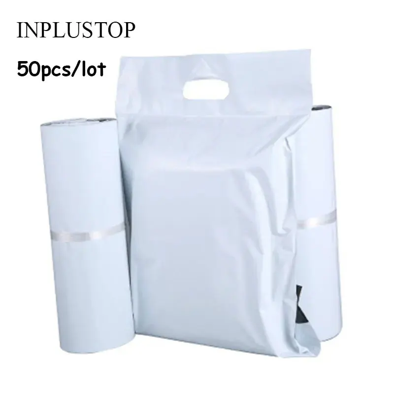 INPLUSTOP 50pcs/pack Plastic Tote Express Bag Thicken Waterproof Self Adhesive Seal Pouch Mailing Bags Purple Poly Mailer Bags