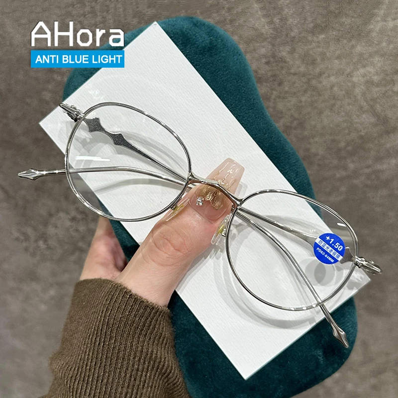 

Ahora Elegant Metal Glasses Frame For Presbyopic Eyeglasses With Diopters Luxury Brand Designer Reading Computer Glasses Female