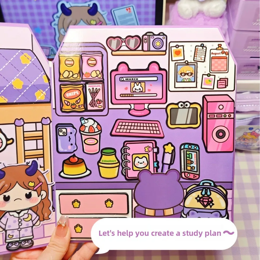 

New PET Quiet Book Stickers Handmade Educational Cartoon DIY Stickers Cartoon Miniature Scene Stickers Holiday Gifts