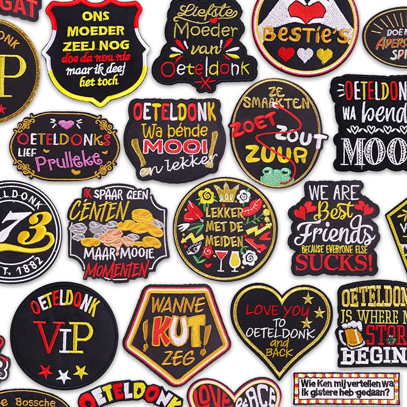 Kruikenstad Den Bosch Karnevals-Patch, besticktes Aufnäher zum Aufbügeln für niederländische Oeteldonk-Bügel-Patch, Festival-Party-Souvenir-Dekoration