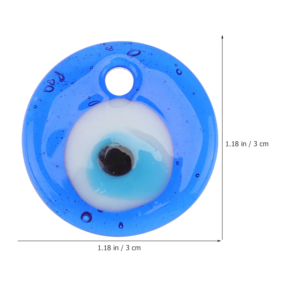 12 Pcs DIY Loose Beads Blue Evil Eyes Decor Crafts Making Multi-function Glass Accessories Material Turkish Pendant