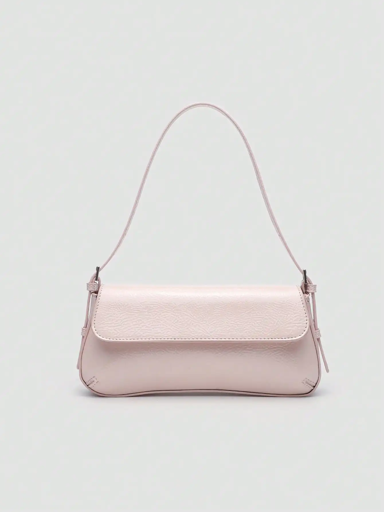 

Minimalist Pink PU Leather Flap Crossbody Bag for Women