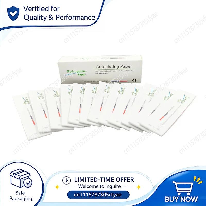12Pcs Dental Articulating Paper Strips Double Sided Bite Registration Paper Occlusion Indicator