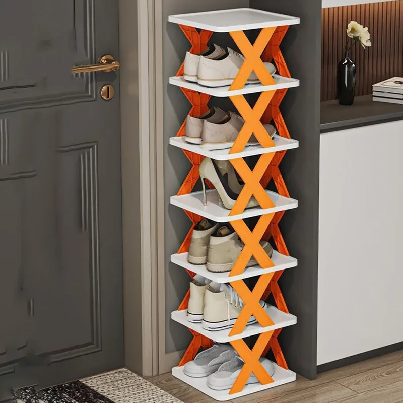 2/6/7/8/9 Layer Stackable Shoe Rack Plastic Multi-layer Shoe Organizer Removable Space Saving Shoes Shelf Door Shoes Cabinets