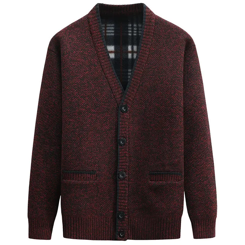 Cardigan à manches longues et col en V pour hommes, veste surdimensionnée, manteau noir, haut en tricot, vêtements populaires coréens