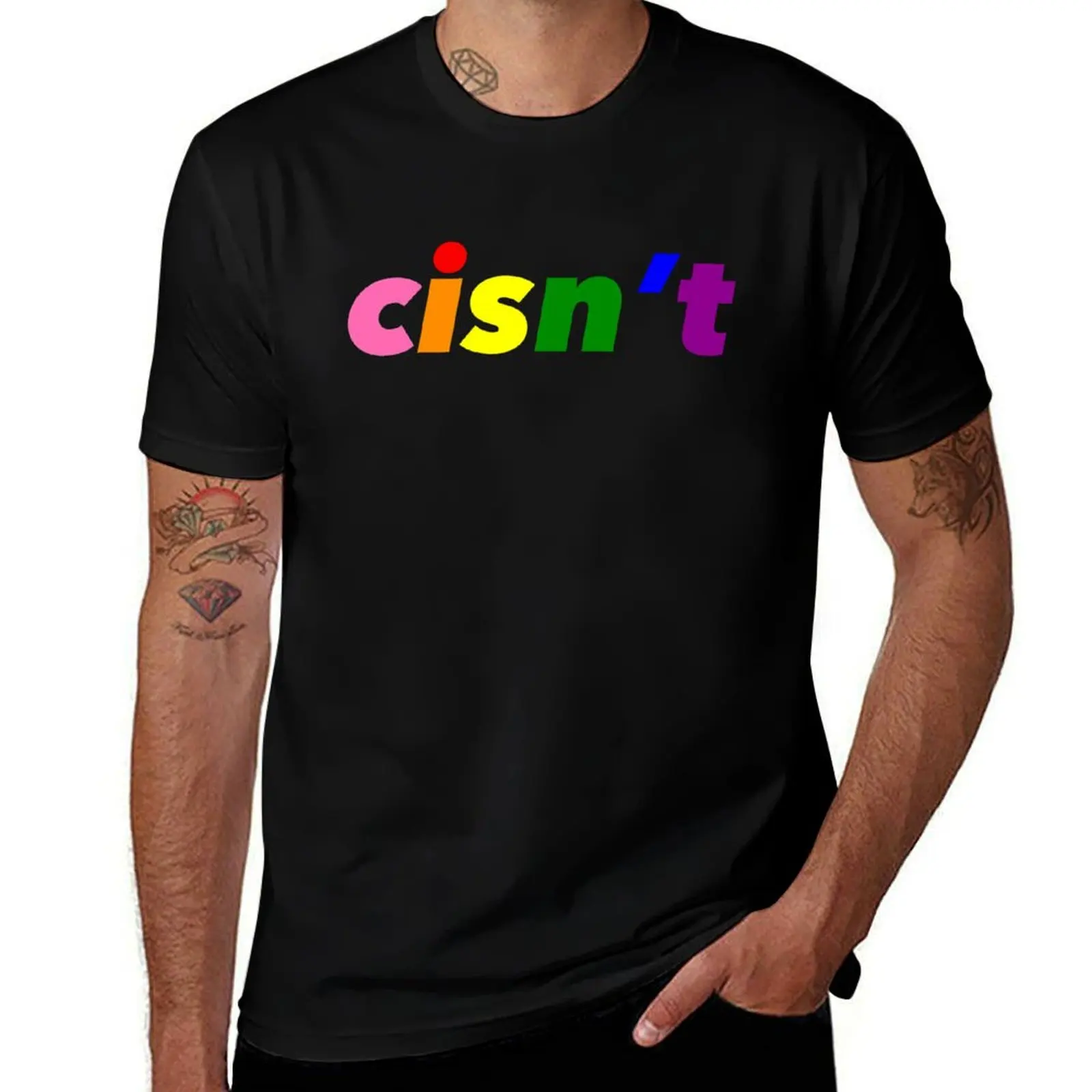 Cisn’t (Gilbert Baker Flag) T-Shirt Casual Breathable Short Sleeve Top T-Shirt