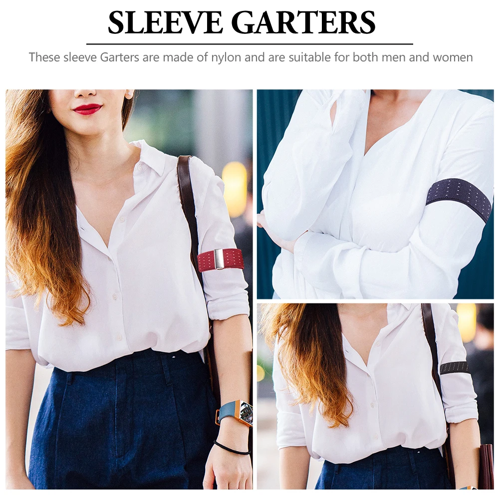 

Anti-Slip Sleeve Garters Adjustable Shirt Holders for Men Women Premium Armbands Durable Tight Secure Universal