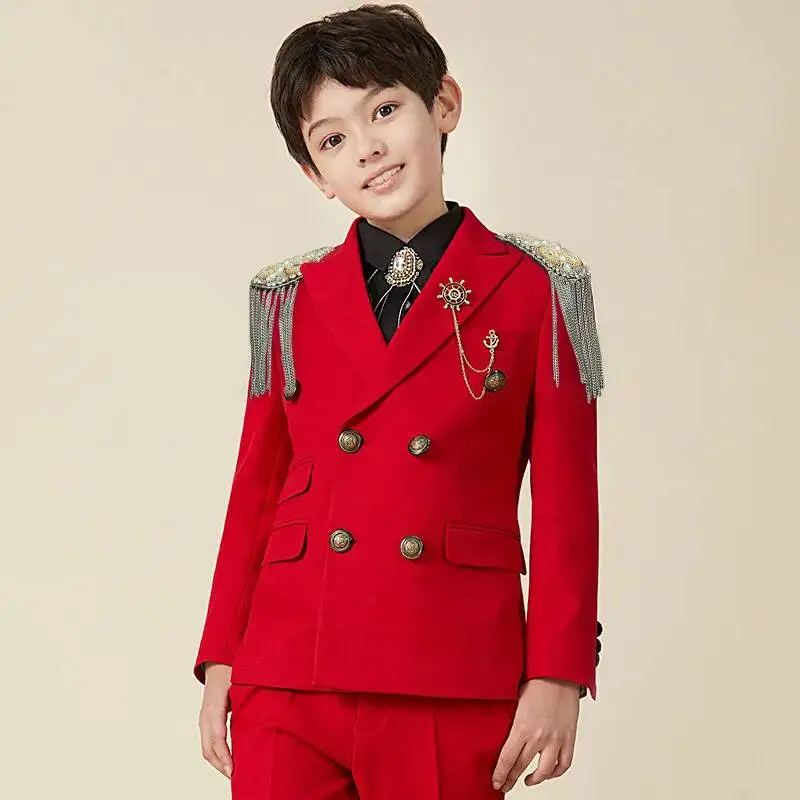 Boys' Costume Halloween Suit Cosplay Children's Flower Girl Dress Korean Version Jacket Host Fashion Show Performance Suit