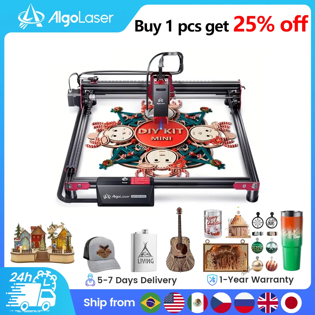 

Algolaser DIY KIT MINI Laser Engraver Laser Cutter Engraving Machine for Business Personalized Gifts Wood Metal Glass Acrylic