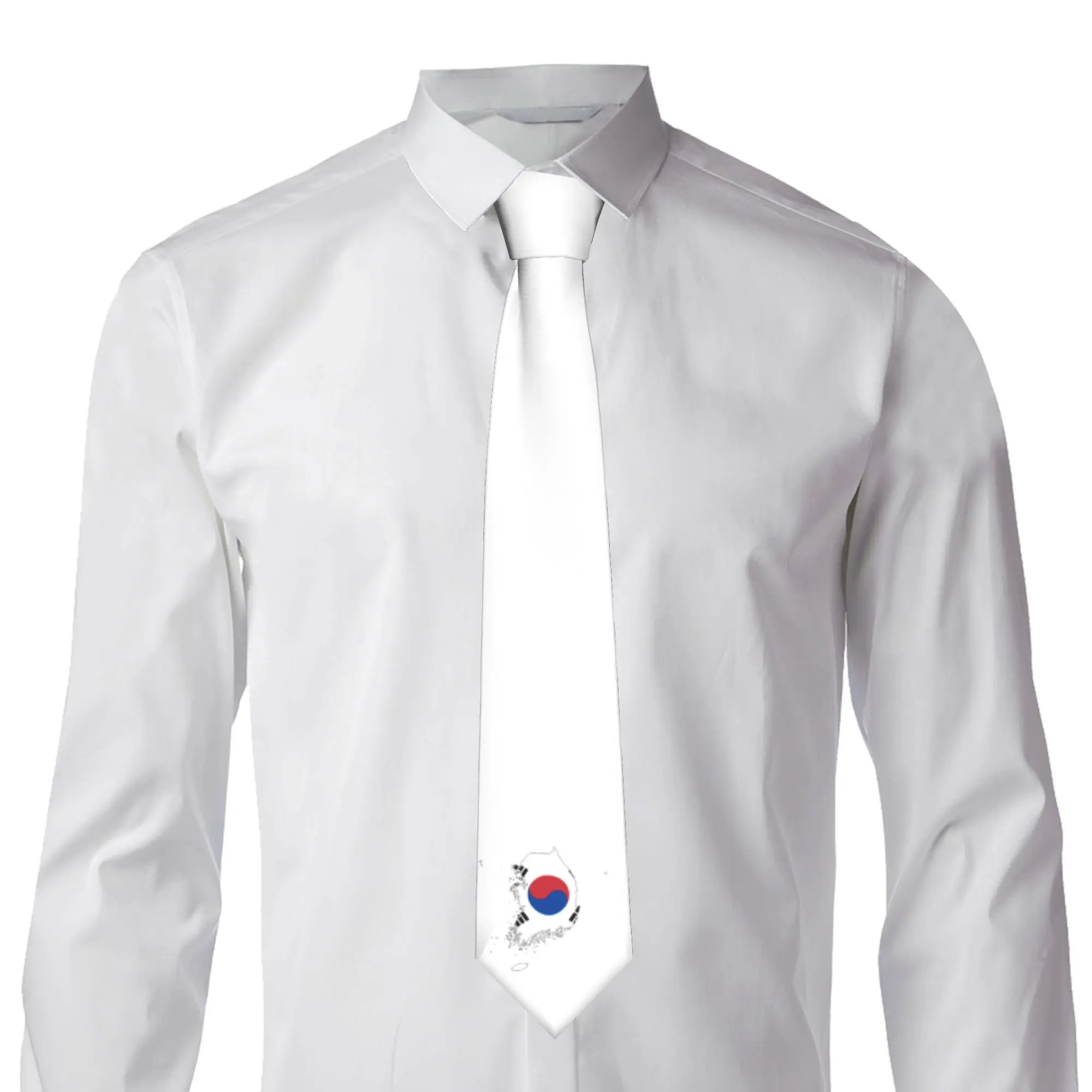 South Korea Flag Map Neck Tie Men Classic  Silk Wedding Necktie