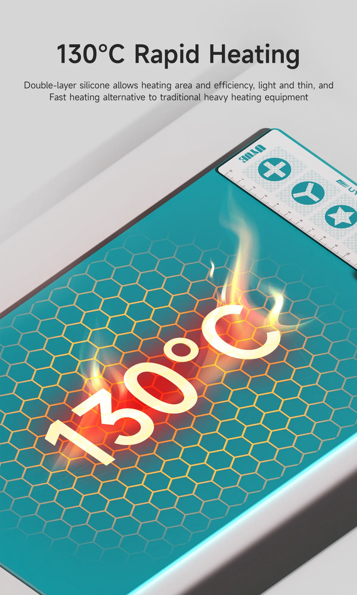 U YUE Mobile Phone Tablet Repair Heating Silicone Pad Temperature Control Adjustment 130 Degree Quick Adjustment Repair Mat