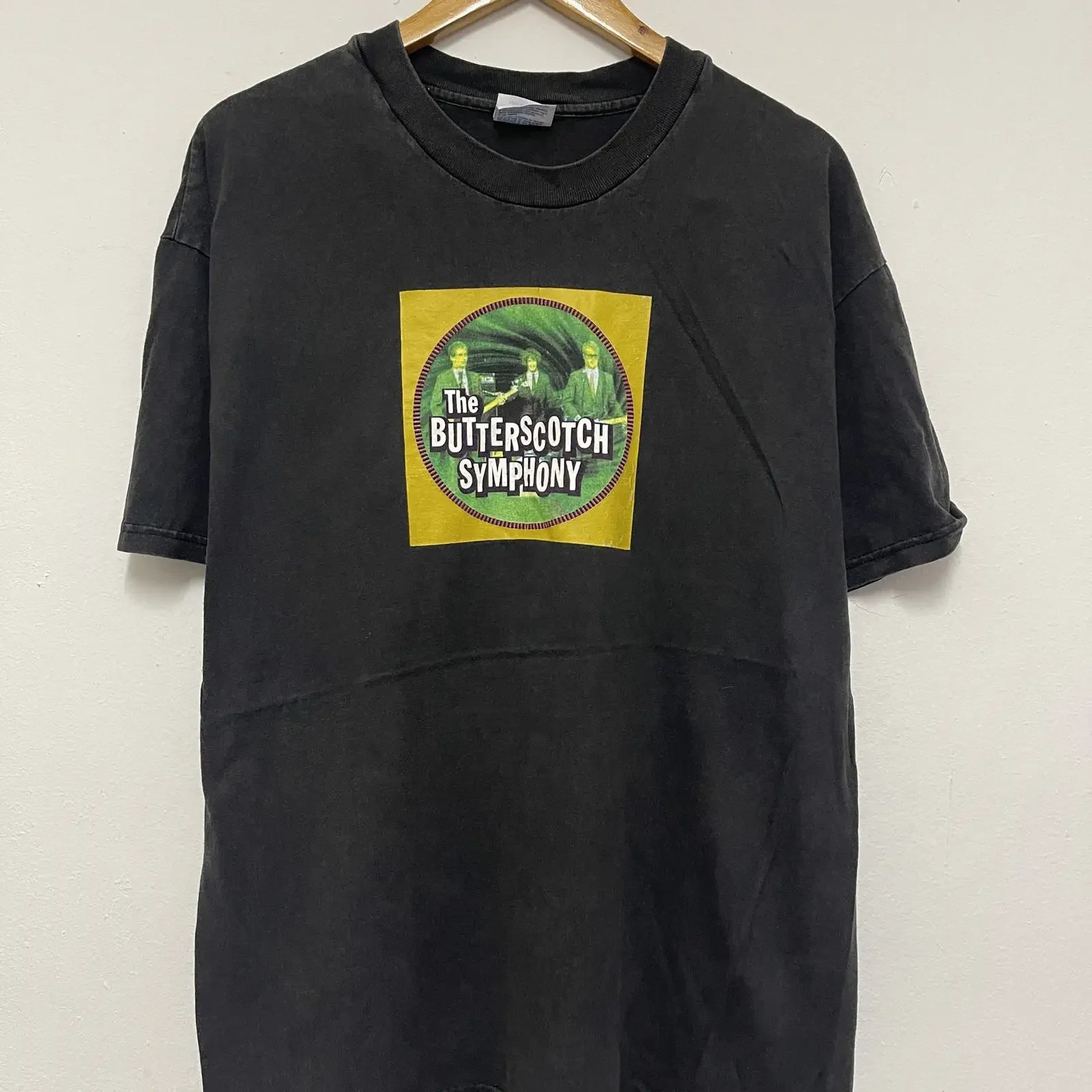 Vintage 90s The Butterscoth Symphony Ride Peace Bus T Shirt Parody Music Tour Punk Streetwear Black XL vintage Washed Unisex
