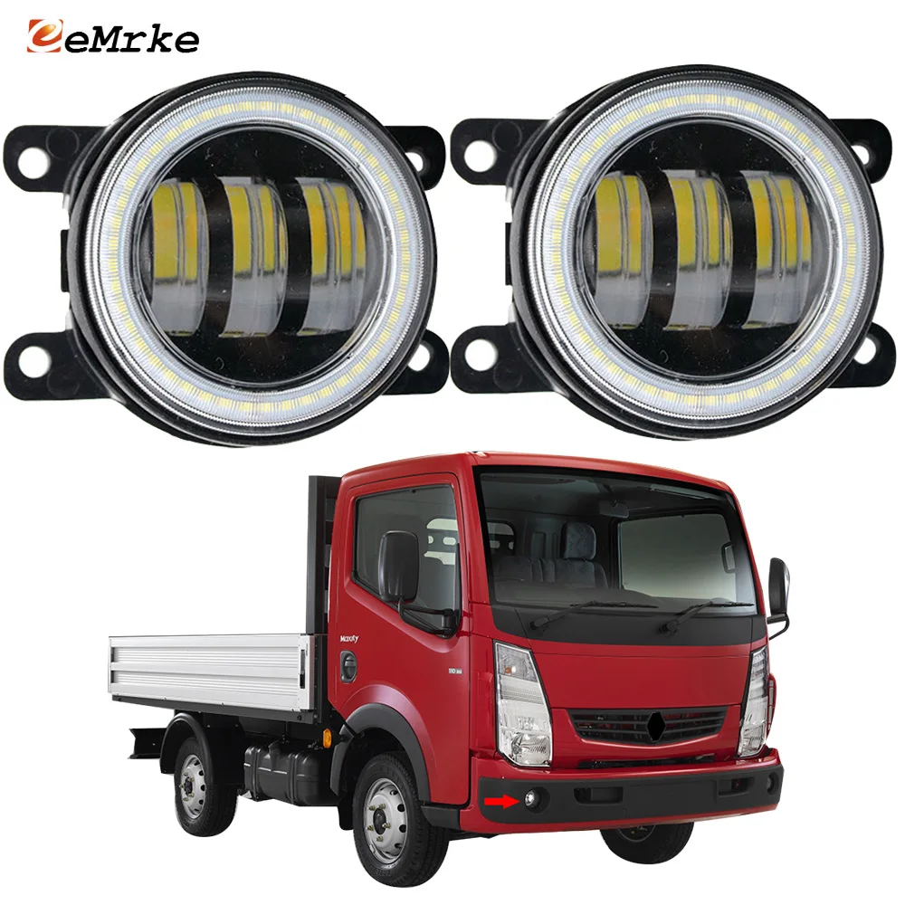 

2x Led Fog Lights Assembly with Lens Angel Eye DRL for Renault Maxity 2008 2009 2010 2011 2012 2013 LED Daytime Running Lights